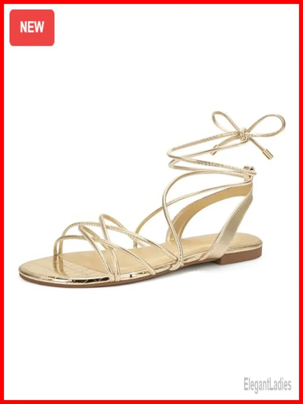 Women's Lace Up Flat Sandals Gladiator Wrap Open Toe Tie Up Summer Flats